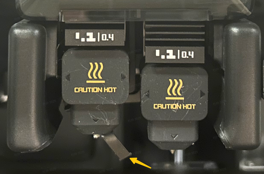 Bloqueador de flujo deformado que interfiere con el hotend