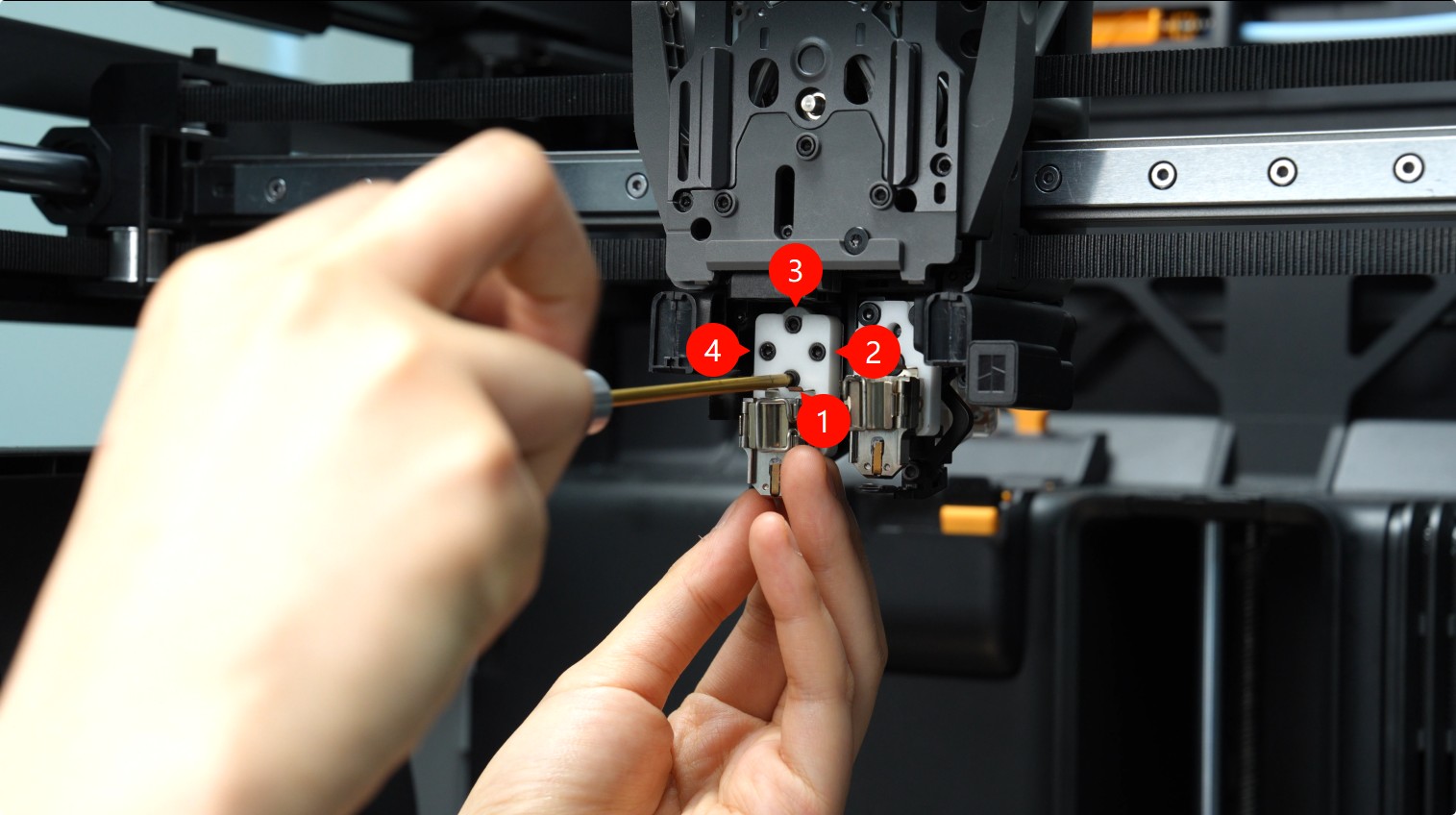 Tornillos de fijación del hotend izquierdo