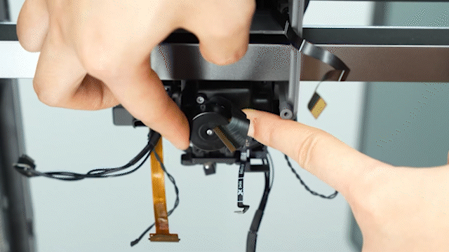 Demonstración del proceso de elevación del hotend izquierdo